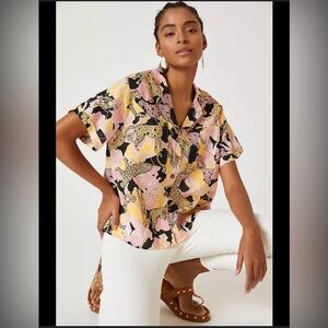 Maeve Multicolor Animal Print Button Down Shirt